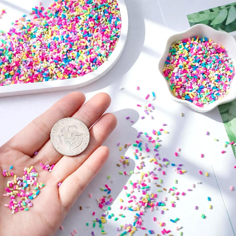 OIIKI 100g Mini Fake Candy Sprinkles, Polymer Clay Slices Fake Sprinkles, Nail Art Supplies for Chirstmas Wedding Party Decor DIY Crafts- Mixed Colors - Image 3